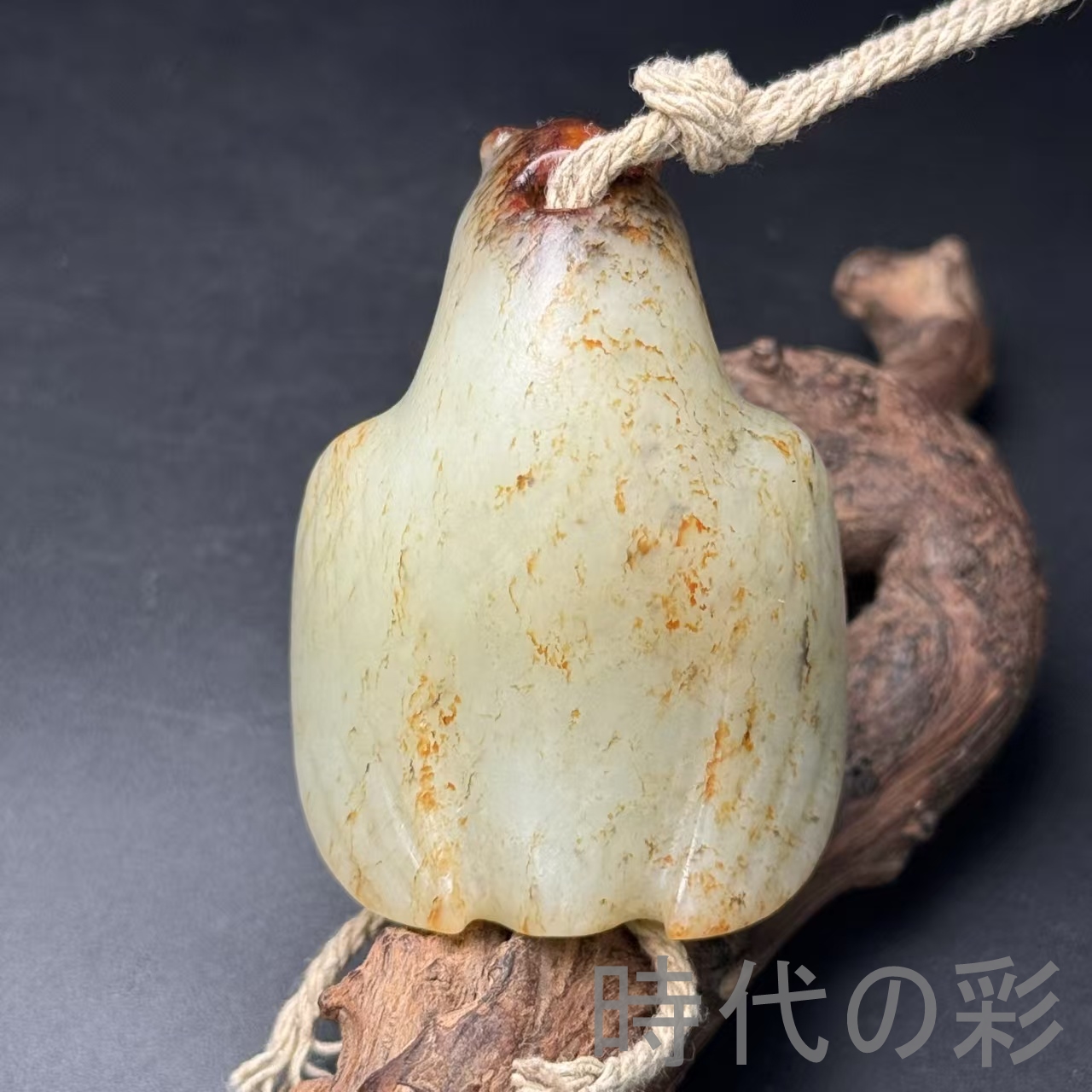 時代の彩】中国古美術 和田古玉 高古玉手把件 報喜鳥 吉祥平和 時代物 