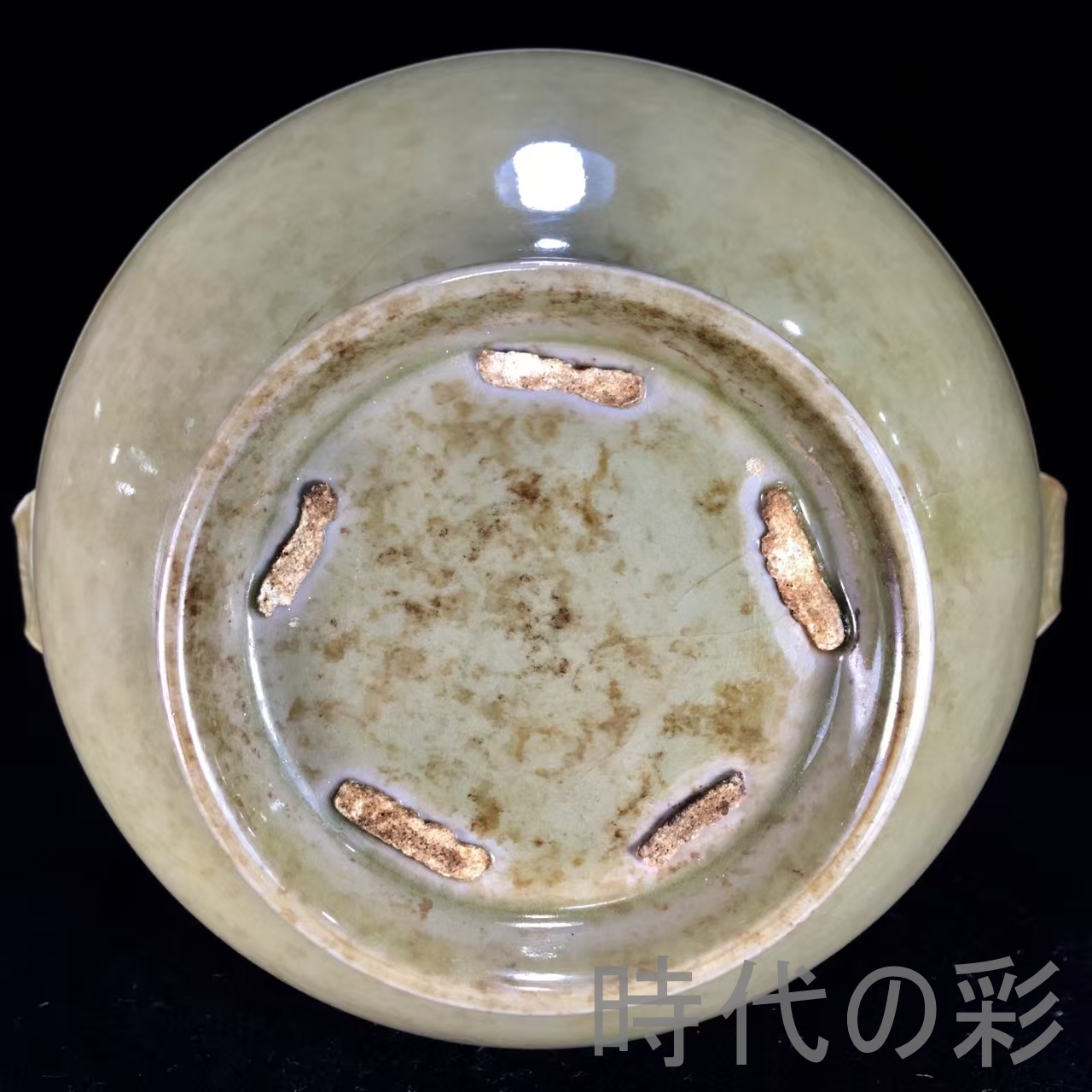 時代の彩】中国古美術 宋時代 越窯 双耳瓶 花瓶 文房置物 古玩 唐物 