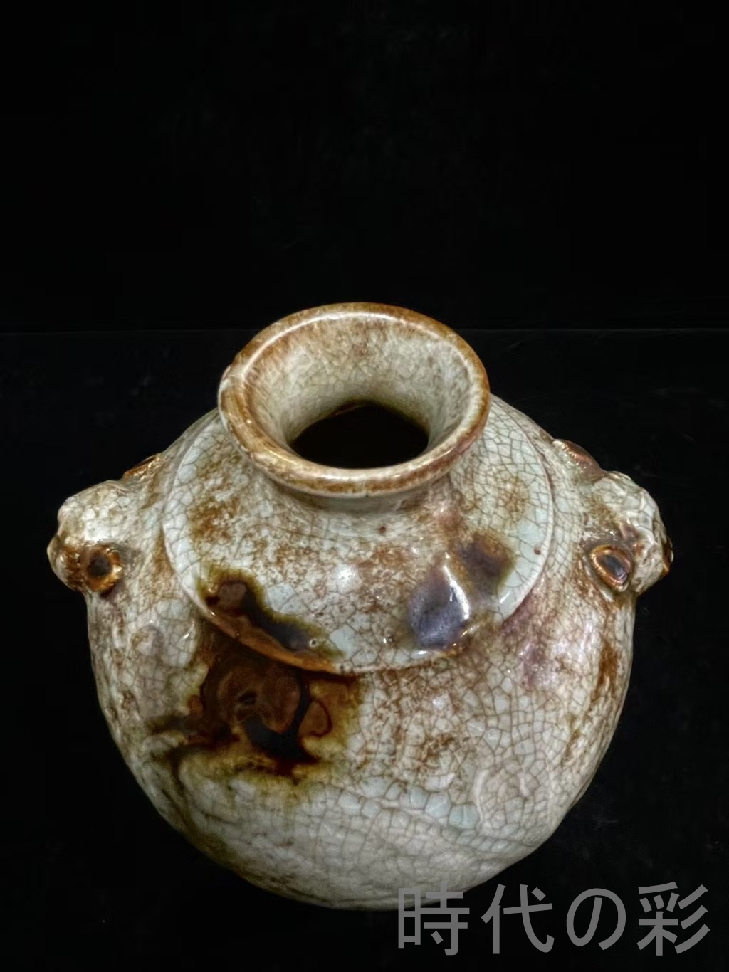 時代の彩】中国古美術 宋時代 汝窯 豆青釉 梅瓶 花瓶 文房置物 骨董品