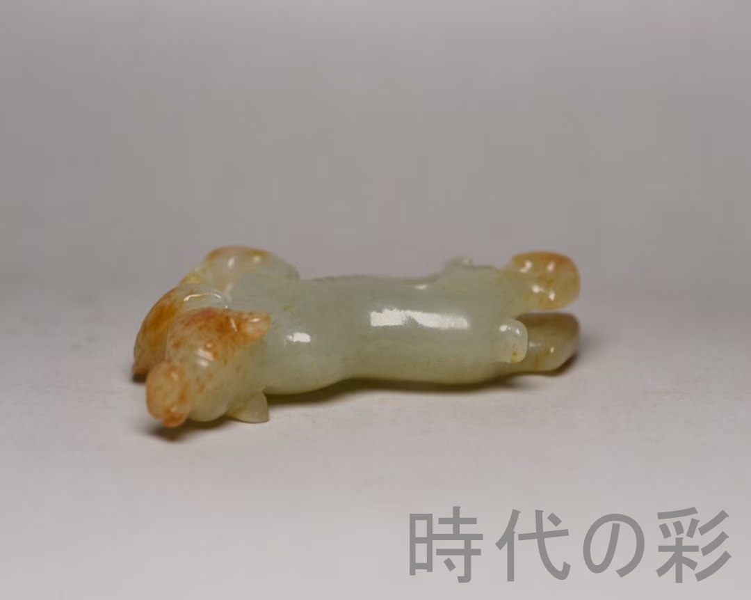 和田玉 白玉 彫刻 唐 玉彫 根付 時代物 X-中国古美術 仏像 仏教美術