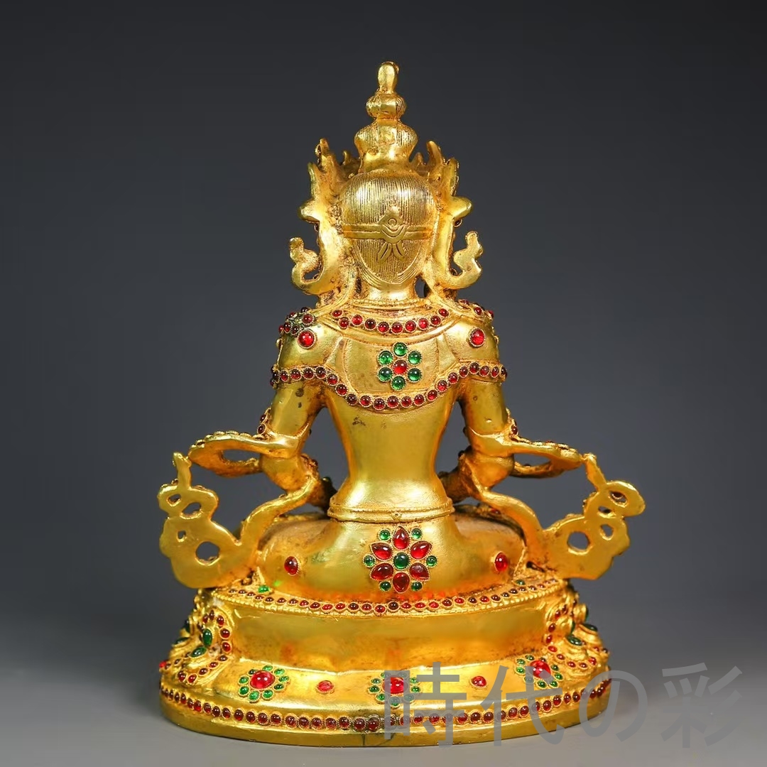 中国古美術『西蔵寺院旧蔵 マハーカーラ面具』純銅製 鍍金彩絵 高浮彫鏨刻 極細工 時代の彩】中国古美術 鍍金銅 描金 純銅製 多宝嵌仏像 仏具 密教法具
