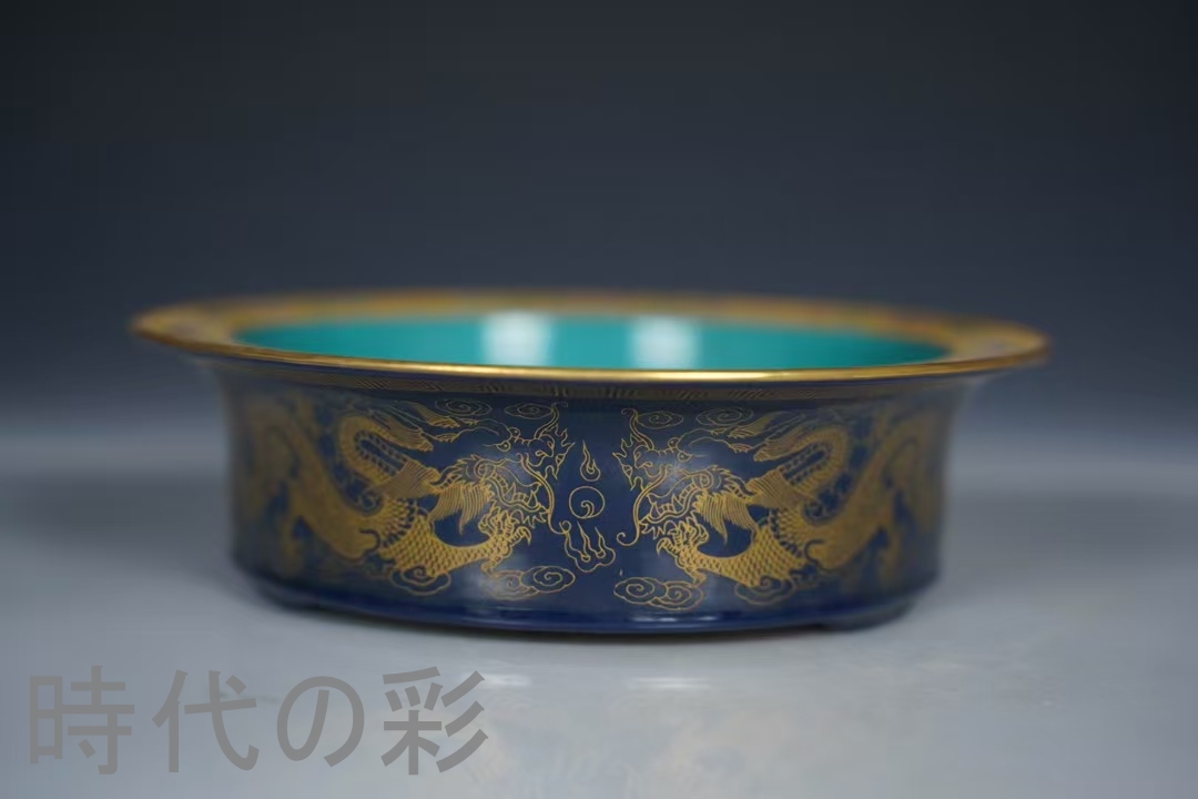 時代の彩『清乾隆年製款 七宝彩 嬰戯図 折沿水洗』中国古美術 唐物