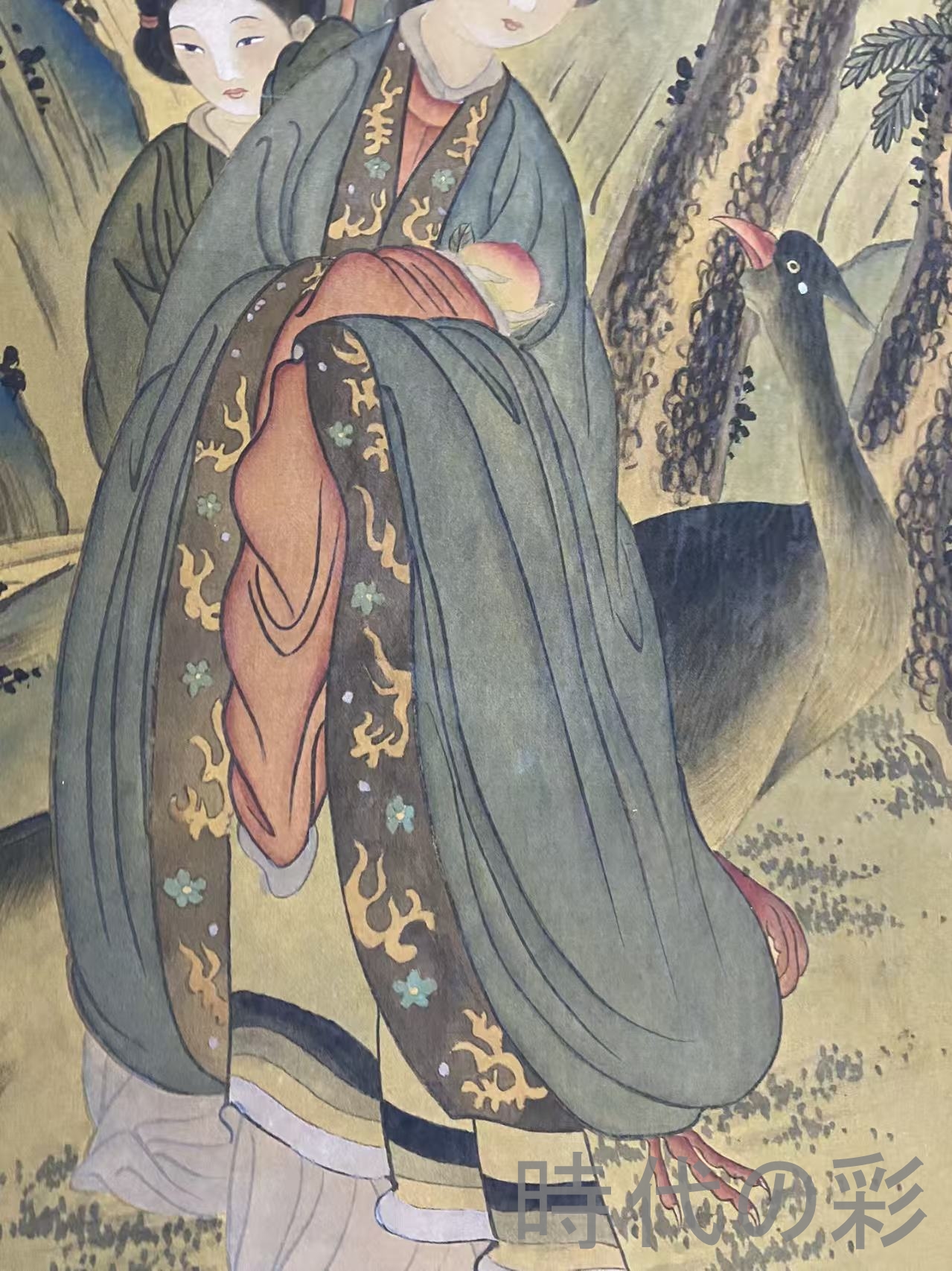 中国古美術】顧?中款 人物画 中堂画 掛軸 絹本 手描き 書画 唐物 骨董