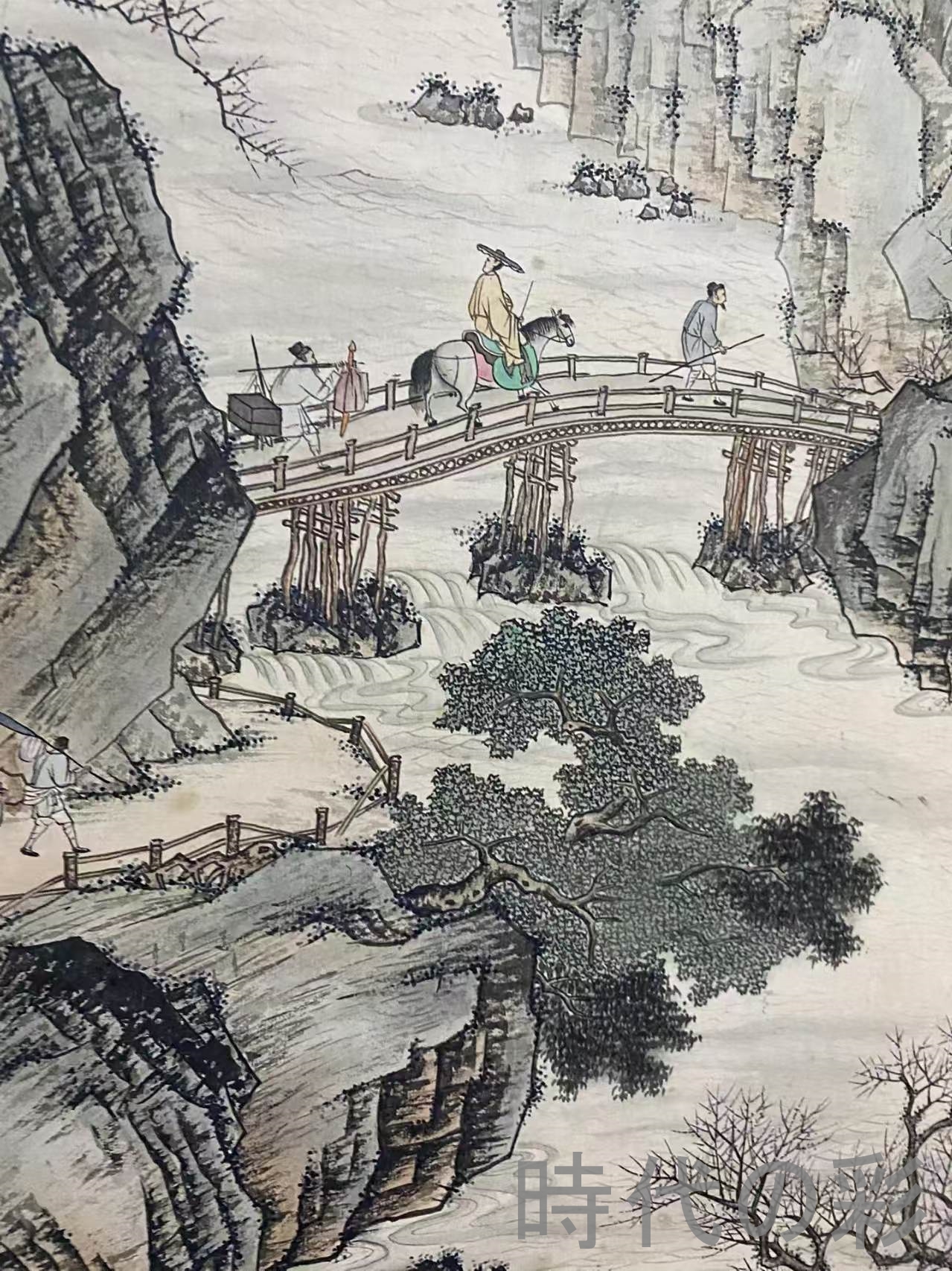 【中国古美術】陳少梅款 山水画 中堂画 掛軸 手描き 宣紙 書画 唐物 骨董 模写 R08042712_6