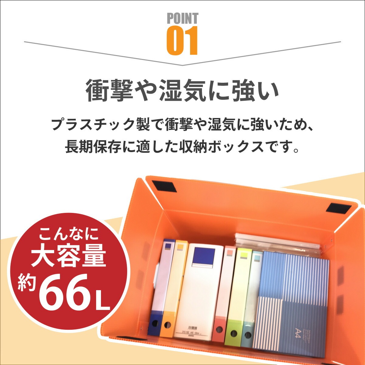 折りたたみ式プラダン製収納BOX 3枚セット（全5色）53cm×38cm×33cm