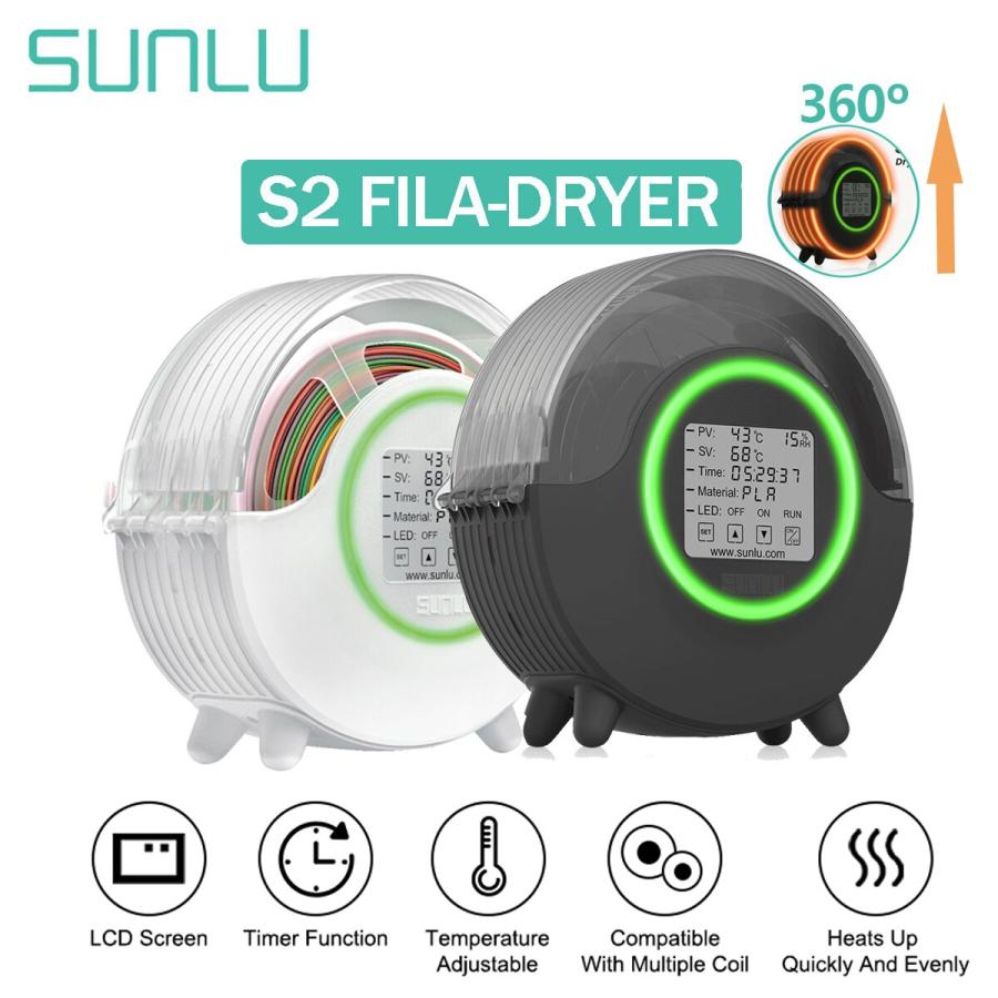 超格安価格Sunlu-湿度センサー付き3Dプリンター用ドライヤー LEDタッチスクリーン付き多目的加熱ボックス 最大70 ℃ 温度 360度乾燥 3D プリンター