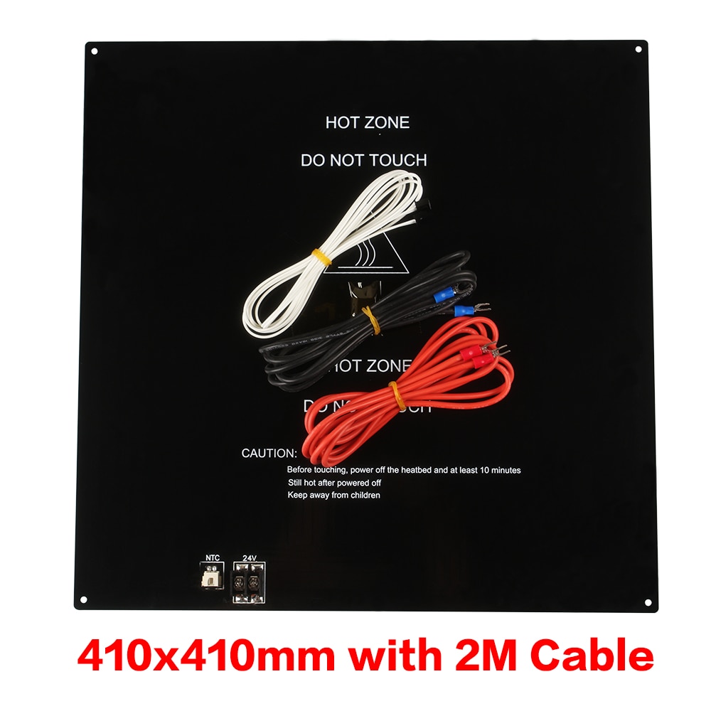 玄関先迄納品3DSWAY 3Dプリンターパーツ 410x410mm 24Vヒートベッドプラットフォーム ブラック 3mmアルミ基板プレー MK3  ホットベッド 3Dプリンター