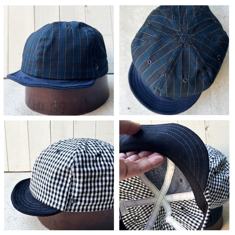 D AND H SUMMER CHECK HONO CAP ギンガムチェック グリーンチェック