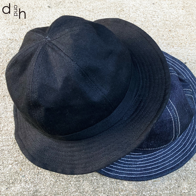 アーミーハット ブラックデニム 14オンス セルビッチ 送料無料 大きいサイズ denim hat 帽子 メンズレディース 日本製 D AND H