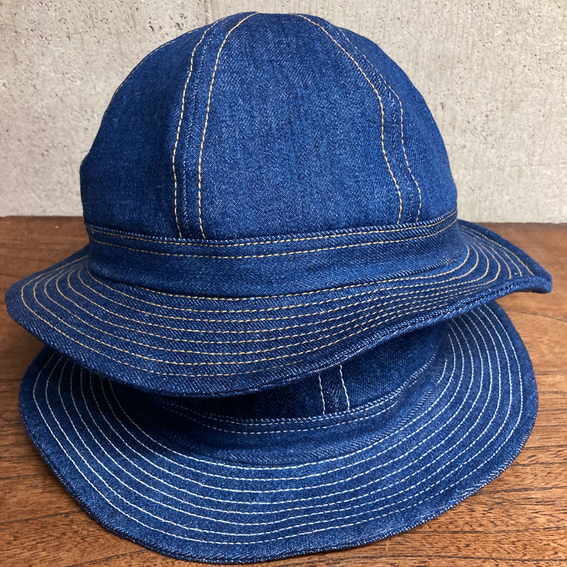 アーミーハット ウォッシュ加工ブルーデニム 送料無料 大きいサイズ denim hat 帽子 メンズレディース 日本製 D AND H