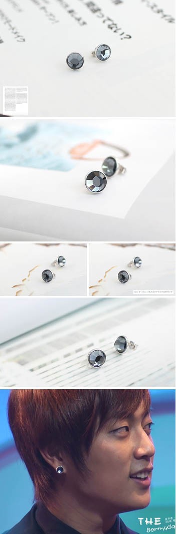 Korea Star Acc BEAST   Doo Joon St. Crystal Cutting Earring (Pair