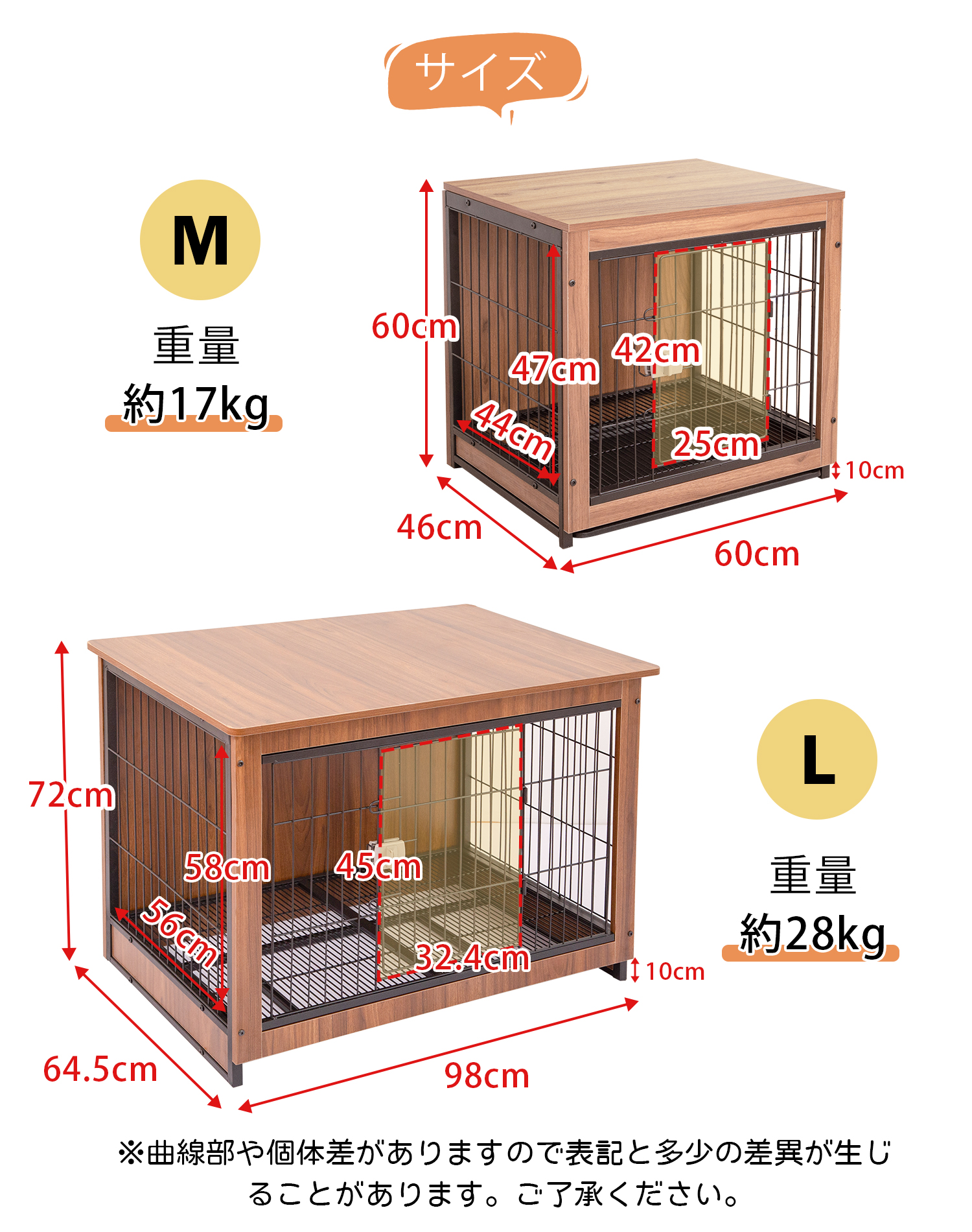 犬ケージ 木製 屋根付き ペットケージ 犬用 ゲージ サークル 犬ハウス