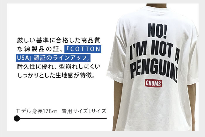 CHUMS チャムス OVERSIZED I￥'m Not A PENGUIN T-SHIRT Tシャツ ビッグサイズ 半袖 アウトドア キャンプ  フェス ユニセックス CH01-2168