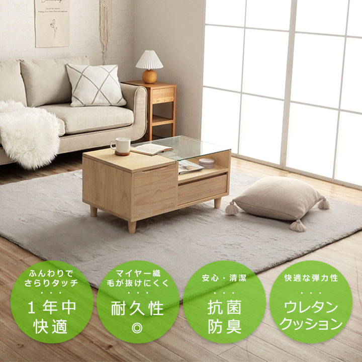 ラグ ラグマット 洗える 200x300cm 4畳 滑り止め 抗菌 防臭 厚手