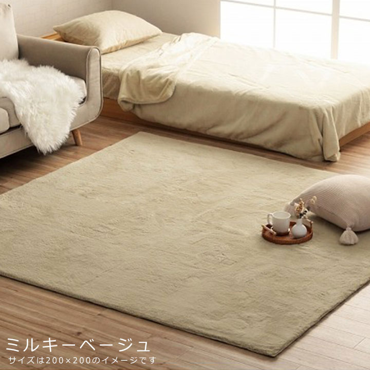 ラグ ラグマット 洗える 200x200cm 2畳 滑り止め 抗菌 防臭 厚手
