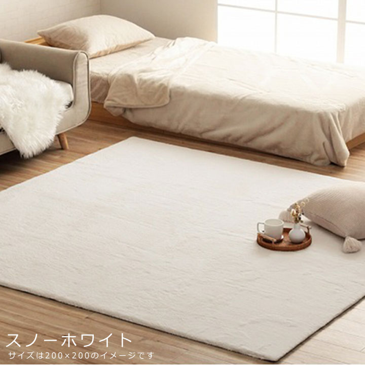 ラグ ラグマット 洗える 200x200cm 2畳 滑り止め 抗菌 防臭 厚手
