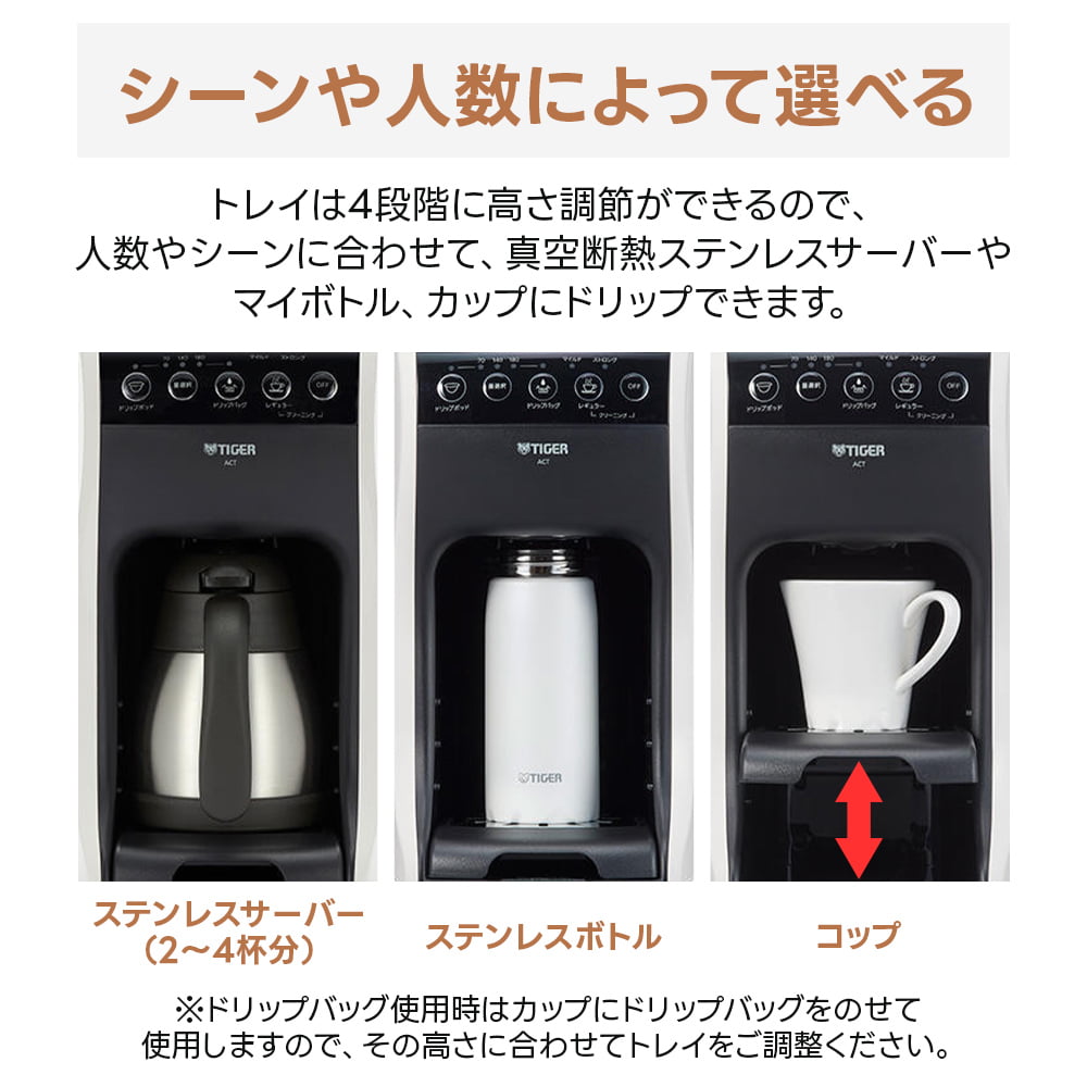 【美品】 TIGER タイガー3ウェイ コーヒーメーカー タイガー（TIGER） タイガー魔法瓶 コーヒーメーカー ACT-E040 3WAY