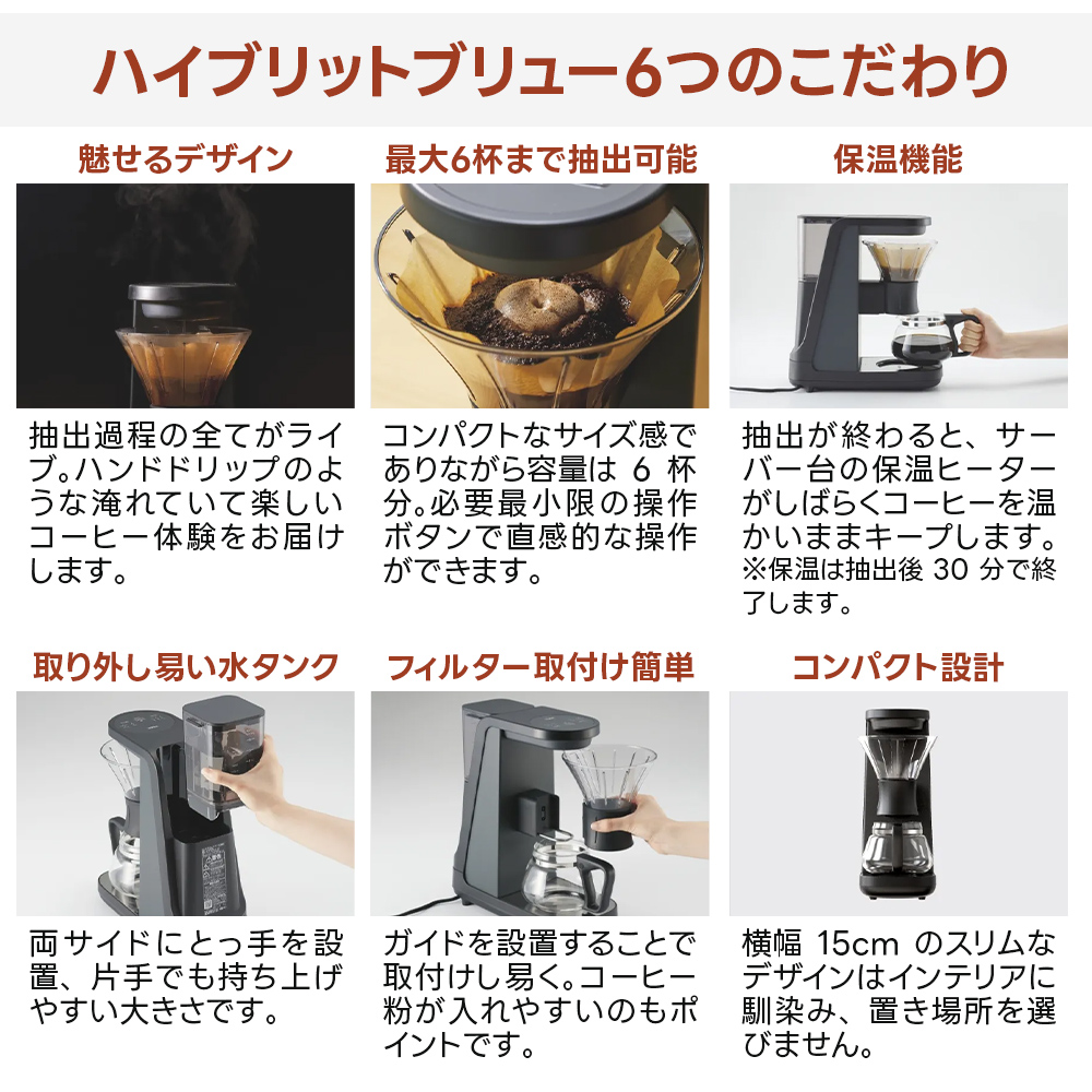 タイガー（TIGER） コーヒーメーカー 6杯分 ADF-A060 ブラック