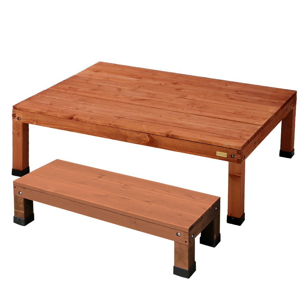 ウッドデッキ　手渡し限定　八王子　 テーブル・ベンチおまけ　即購入不可 縁台 木製 幅87×奥行55cm ベンチ ウッドデッキ DE-8755（商品番号：su