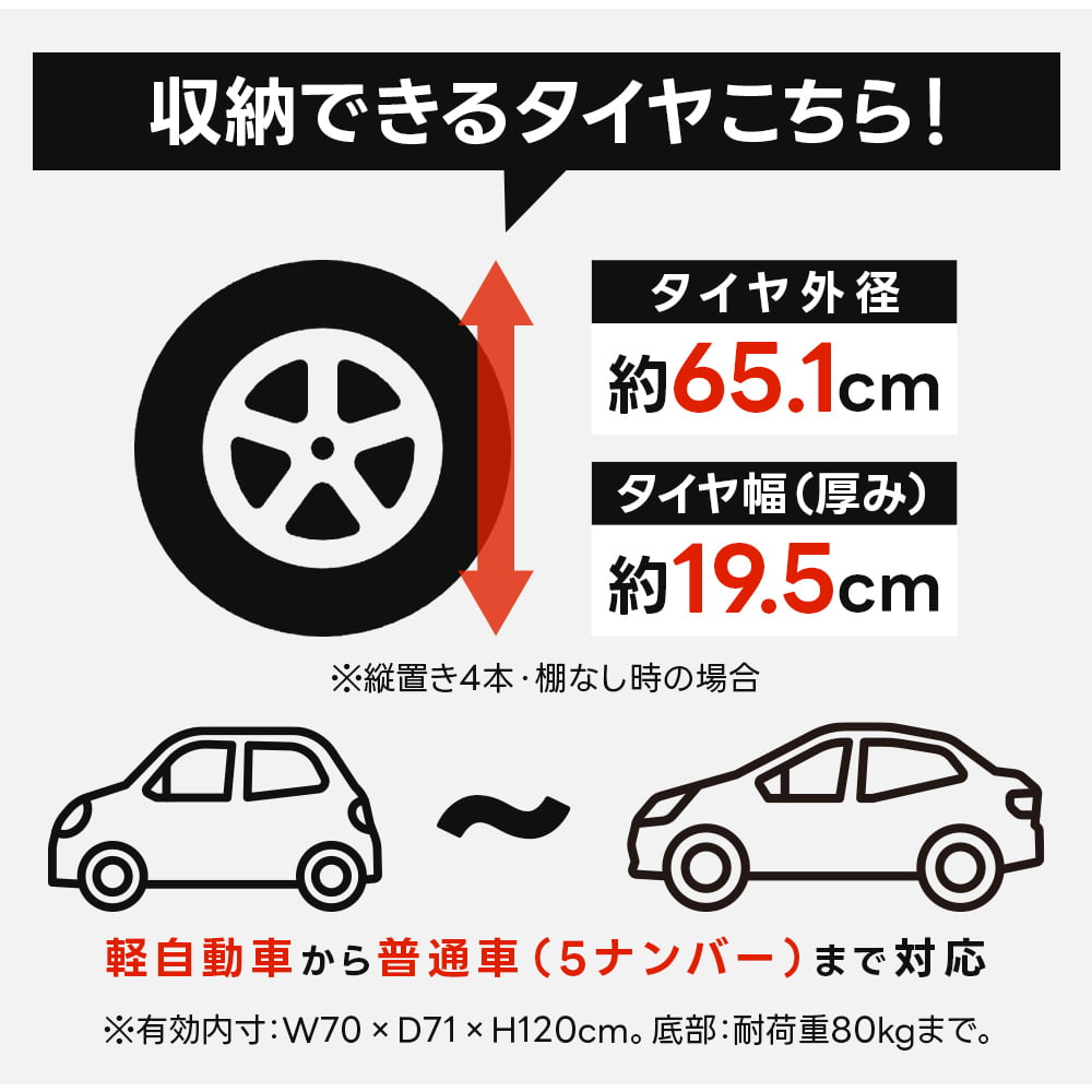 タイヤ収納 物置 タイヤストッカー タイヤラッ...の詳細画像5