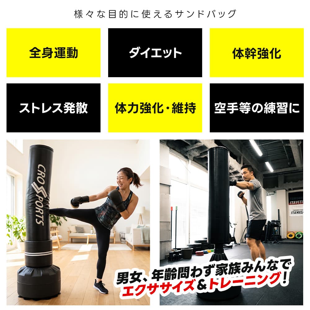 サンドバッグ サンドバック 自宅 自立 トレーニング 家 練習 屋内