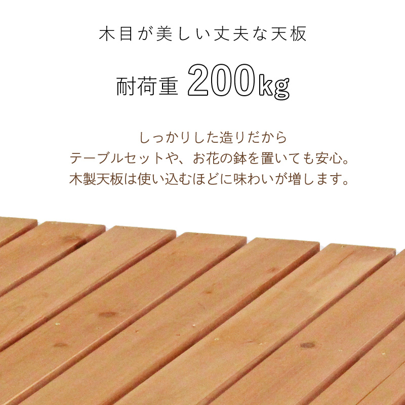 ウッドデッキ 0.75坪 7点セット 【脚部取り付けのみで組立簡単