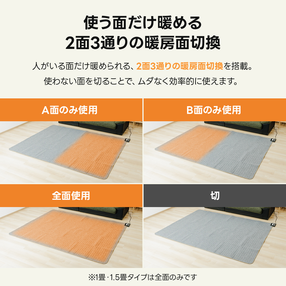 広電（KODEN） ホットカーペット 電気カーペット 電気マット 1畳 1.5畳