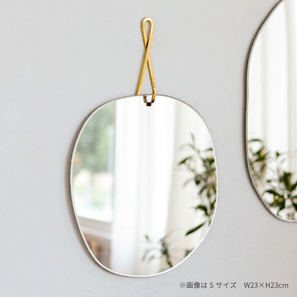 ブラス ウォールミラー L 楕円形 メイクミラー おしゃれ かわいい