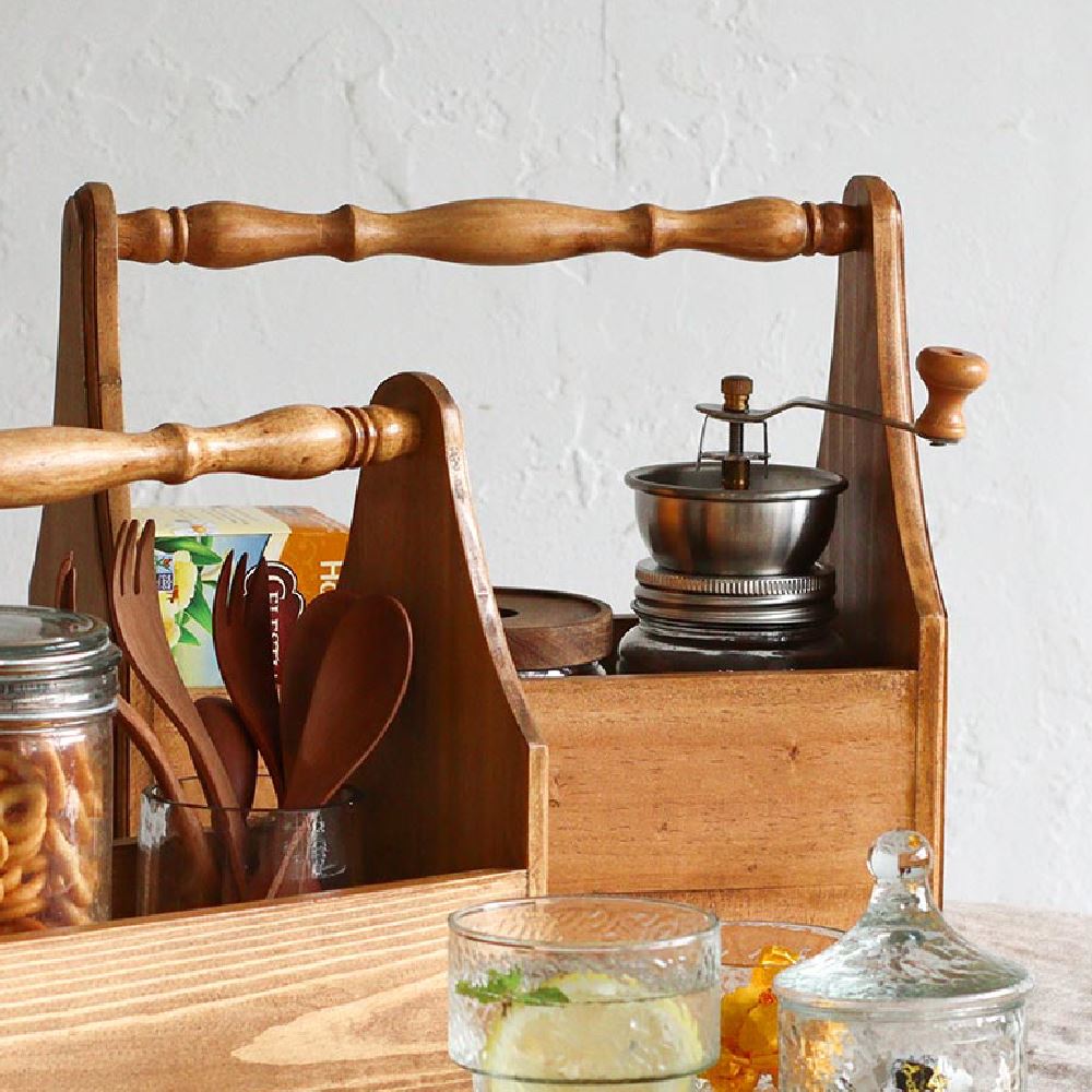 ツールトート 木製 キッチン 収納 ティーセット 調味料ラック 北欧