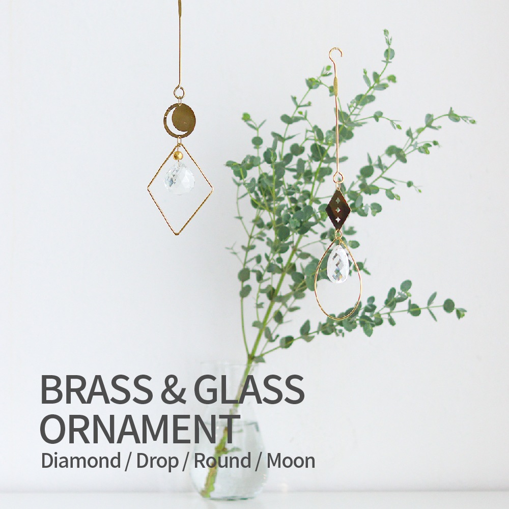 北欧雑貨【星小】モビール15cm オーナメント モビール サンキャッチャー 真鍮 ガラス 北欧