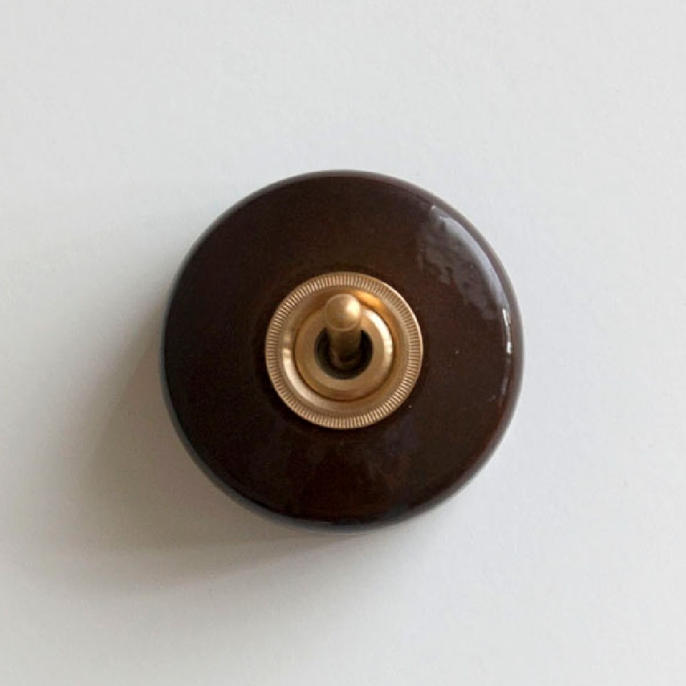 トグルスイッチ トグル 照明 照明器具 おしゃれ レトロ 円形 陶器 真鍮  