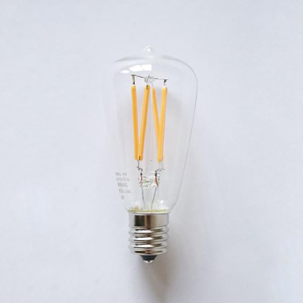 ミニエジソン型 LED電球 E17 30W相当 電球色 クリア フィラメント 4W 照明器具 裸電球 省エネ エコ ランプ おしゃれ かわいい インテリア照明｜dapper-s-room｜02