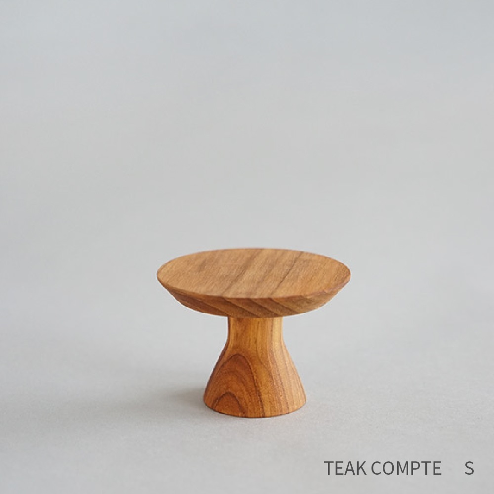 TEAK COMPOTE S チークコンポートS 直径8×高さ5.5cm ディスプレイ台 木製 インテリア アクセサリー 鍵 指輪 ピアス ケーキスタンド｜dapper-s-room｜02
