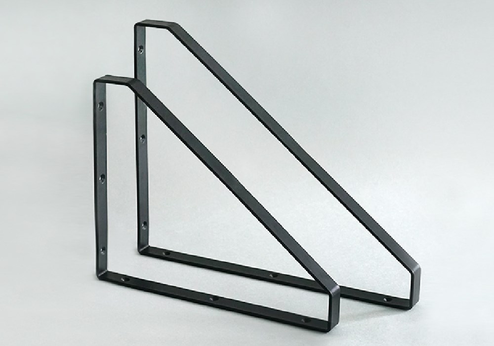 DIYパーツ 棚受け 金具 アイアン シェルフ 2本セット 壁面収納 棚 黒