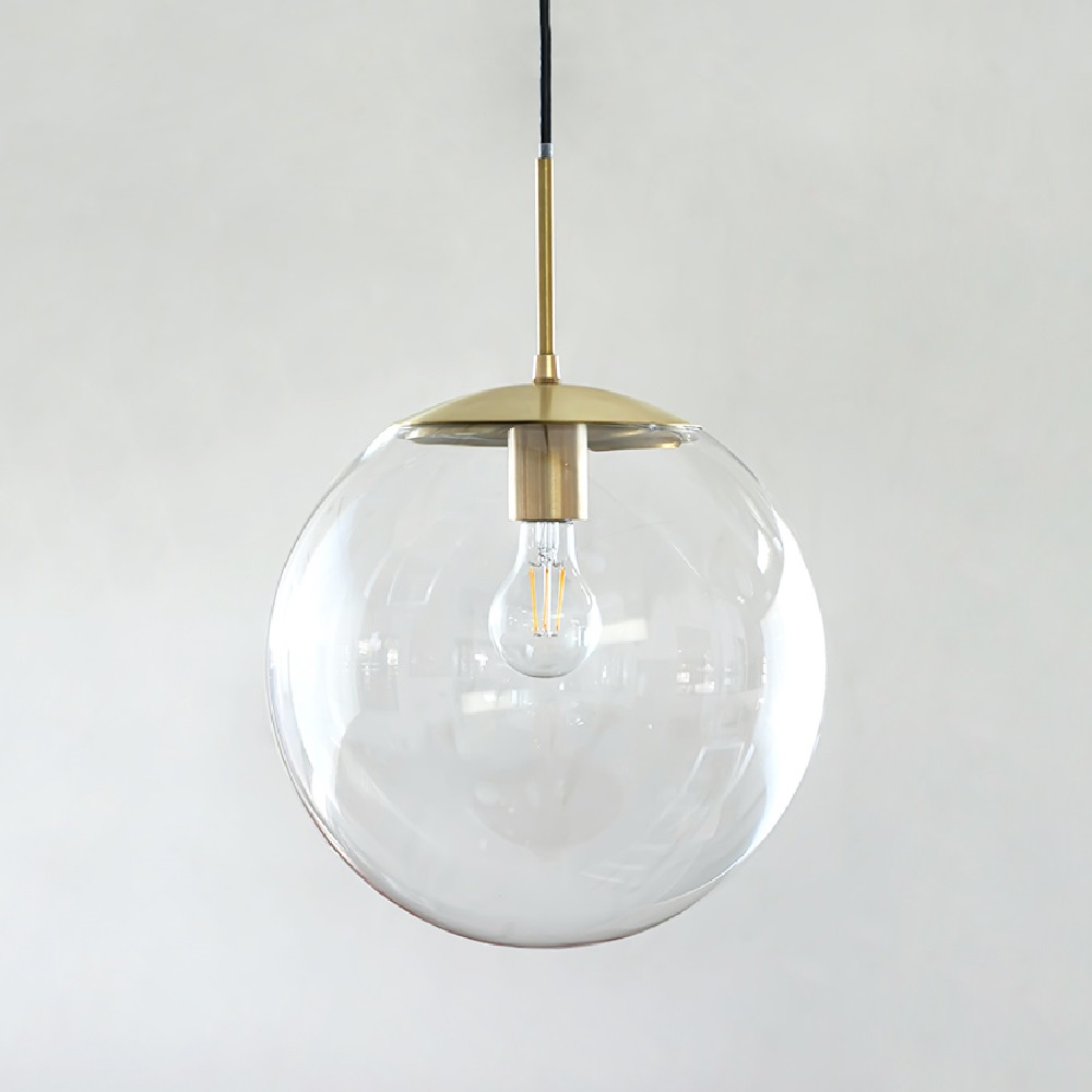 LOSKA pendant light L 直径30cm E26 LED専用 ペンダントライト 照明セット 透明 乳白色 真鍮 ゴールド 照明器具 シンプル 北欧 おしゃれ 長さ調整｜dapper-s-room｜02