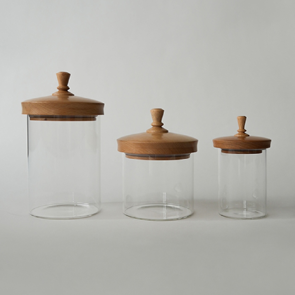ガラスジャー キャニスター パッキン 密封 保存瓶 保存容器 ガラス 木