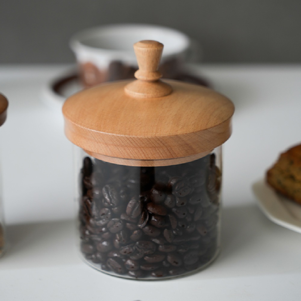 ガラスジャー キャニスター パッキン 密封 保存瓶 保存容器 ガラス 木
