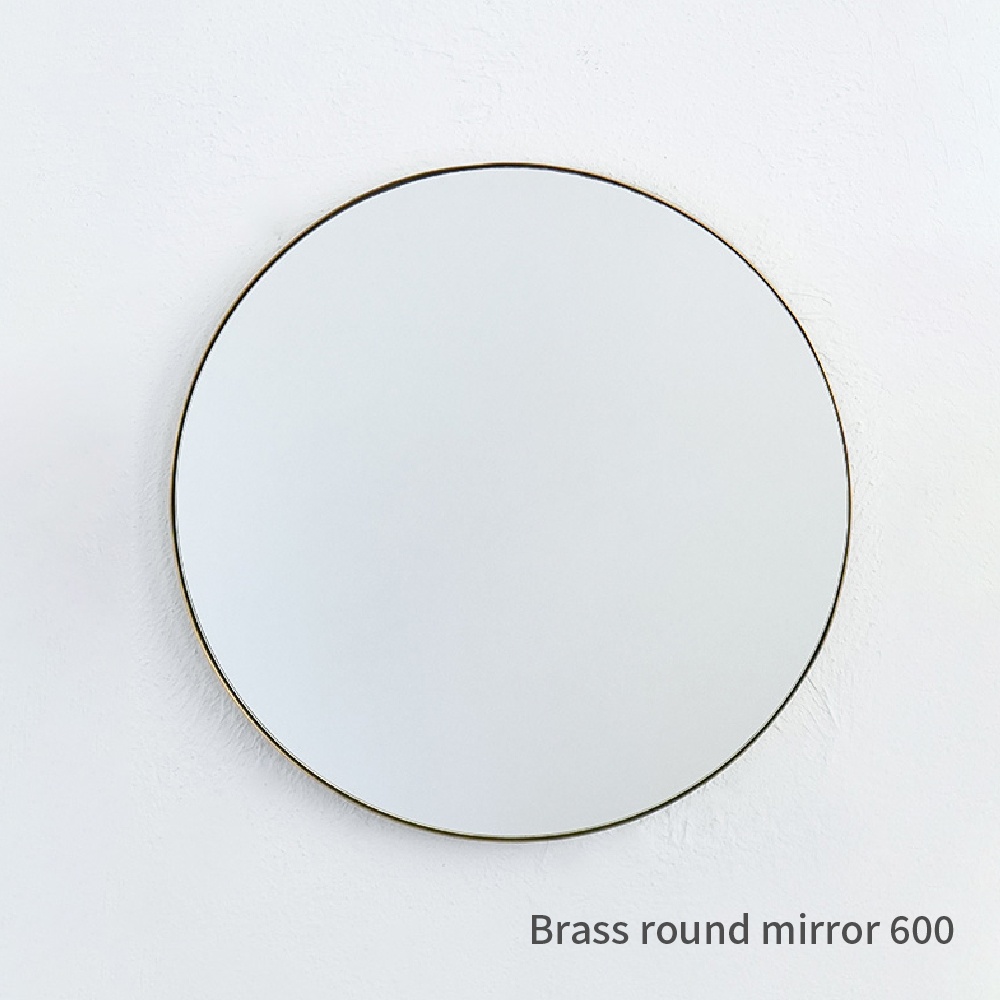 真鍮 フレーム ミラー おしゃれ 北欧 シンプル レトロ ラウンド 円形