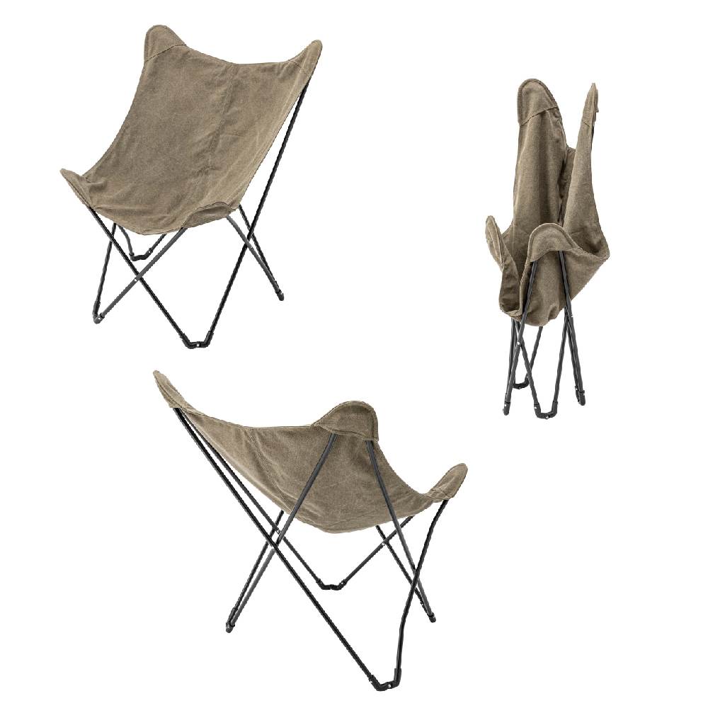 帆布 スチール ベージュ カーキ フォールディングチェア
