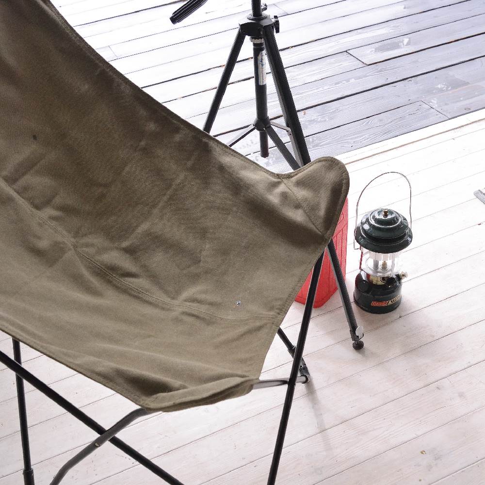 帆布 スチール ベージュ カーキ フォールディングチェア