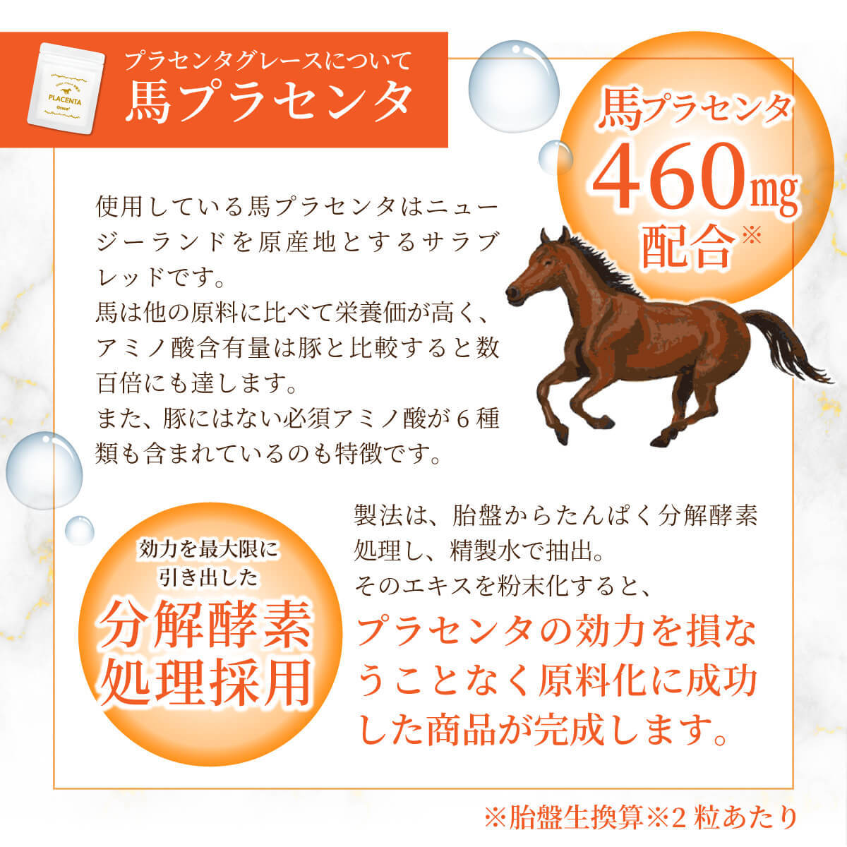 生プラセンタ PLACENTA Grace＋ グレースプラス 60粒（約1か月分）馬プラセンタと豚プラセンタを贅沢にダブル配合！！  :16-pla:ダルム健康堂 - 通販 - Yahoo!ショッピング