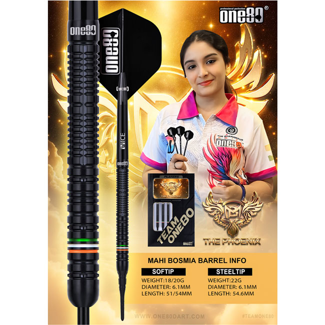 ONE80 Mahi Bosmia ダーツバレル　現在の定価17600円です。 One80(ワンエイティ) Mahi Bosmia STEEL 22g マヒ・ボスミア選手モデル