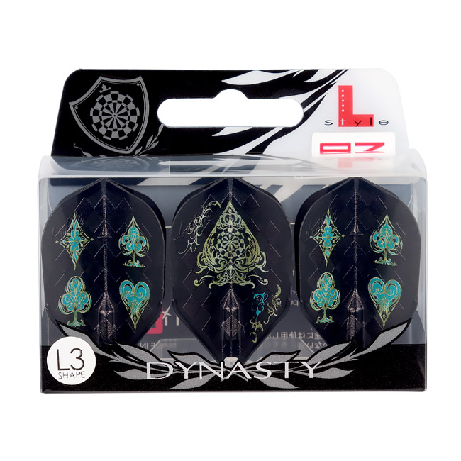 ダイナスティダーツセット一式 替えチップ&新品フライト付き DYNASTY×L-Flight EZ(ダイナスティー×エルフライト イージー