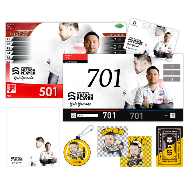 DARTSLIVE PLAYER GOODS 山田勇樹選手セット (ダーツ カード) : ダーツ
