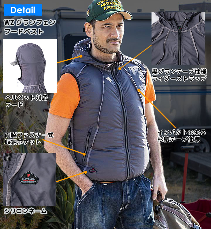 CUC 空調作業服 ファン対応 ベスト 服のみ 中国産業 9862 HOP-SCOT WZ