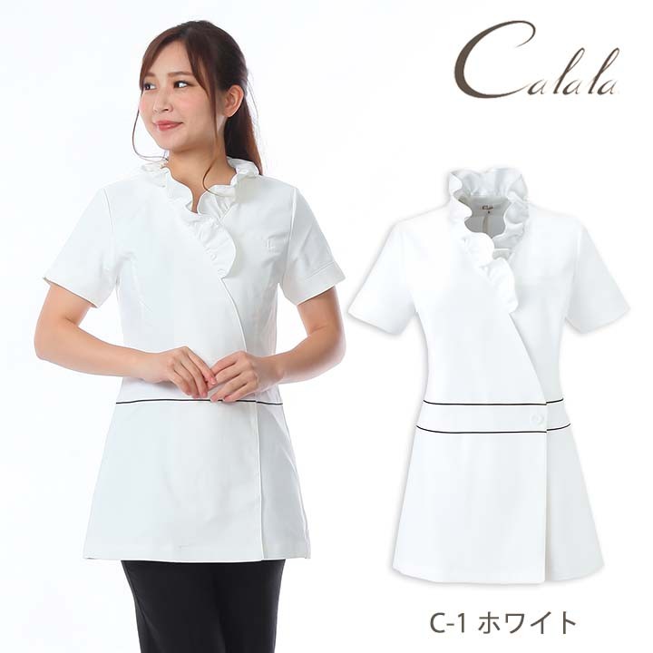 人気ブランド 海外通販 - 国内入手困難 キャララ Calala 襟元フリル前開きチュニック CL-0184 トップス
