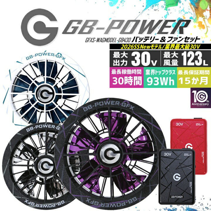 即日発送】長信ジャパン 空調服用（30V専用 ファン＆バッテリーセット
