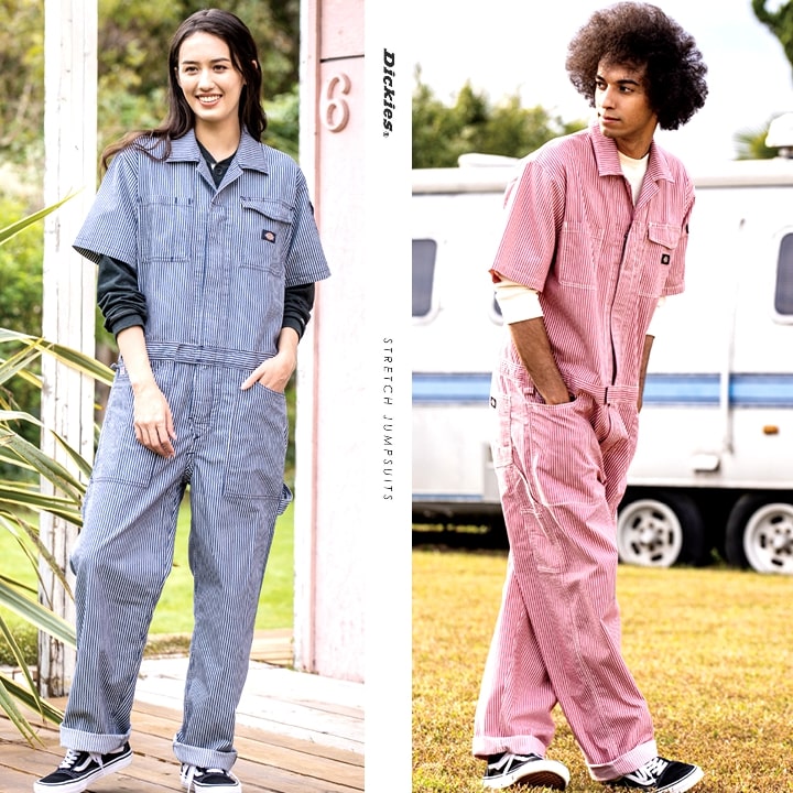 Dickies　つなぎ　ジャンプスーツ　オーバーオール　作業着 Dickies ディッキーズ つなぎ 半袖 ジャンプスーツ D-7102