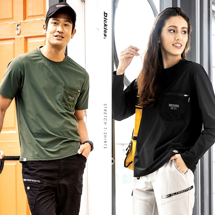 ディッキーズ Tシャツ 長袖 D-788 Dickies ワークウェア 胸ポケット T-シャツ ストレッチ 消臭 男女兼用 春夏 秋冬 年間 作業服 作業着 整備 工場 現場｜darumashouten｜11