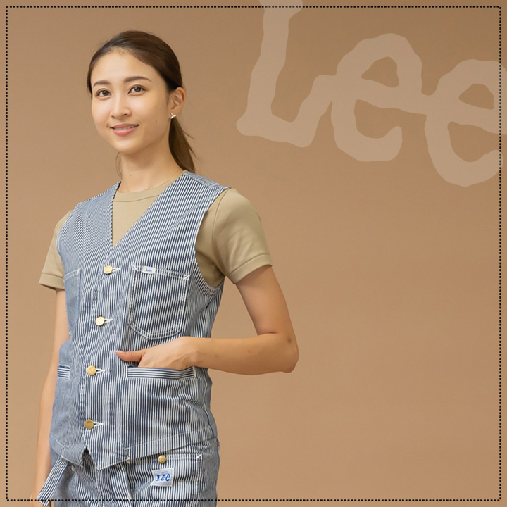 Lee ヒッコリーベスト Lee デニム ヒッコリー ベスト LCV19002 ユニセックス 男女兼用